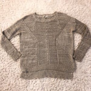 Cozy Casual Oatmeal Grey Open Knit Sweater